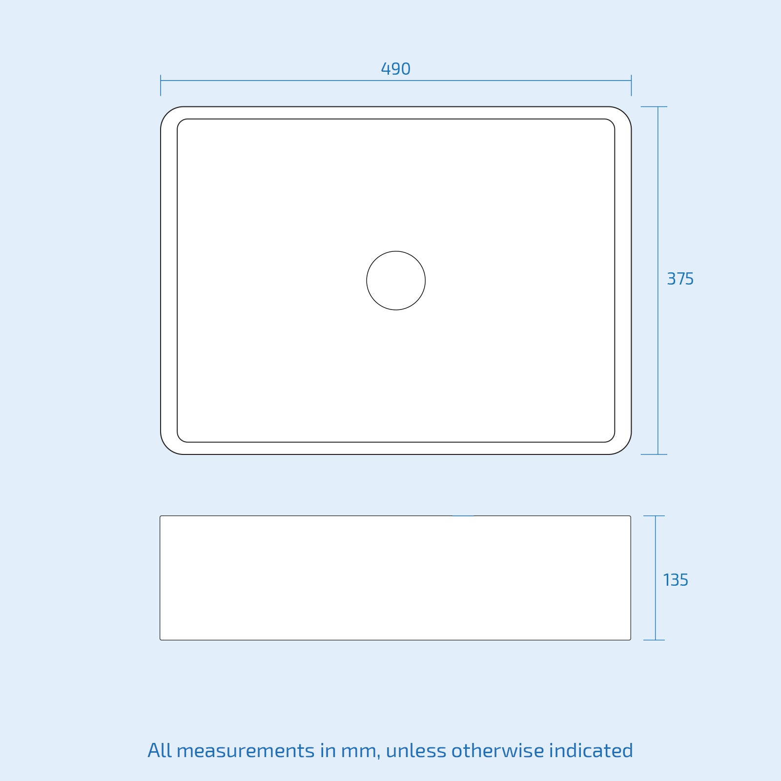 sink measurements