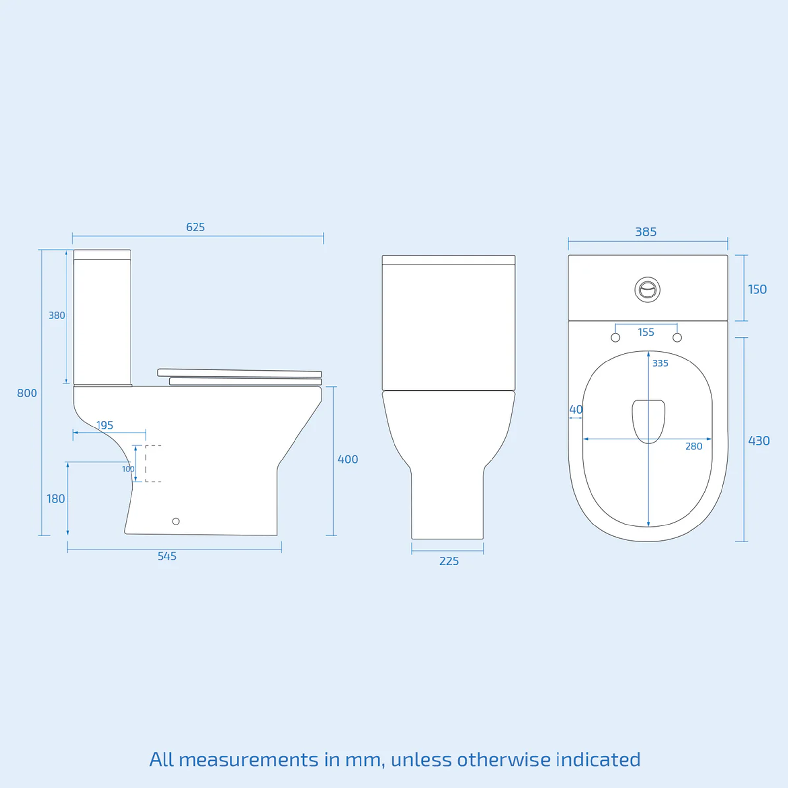 White Modern Cloakroom Wall Hung Ceramic Basin & Theo Contemporary Rimless Close Coupled Toilet Set