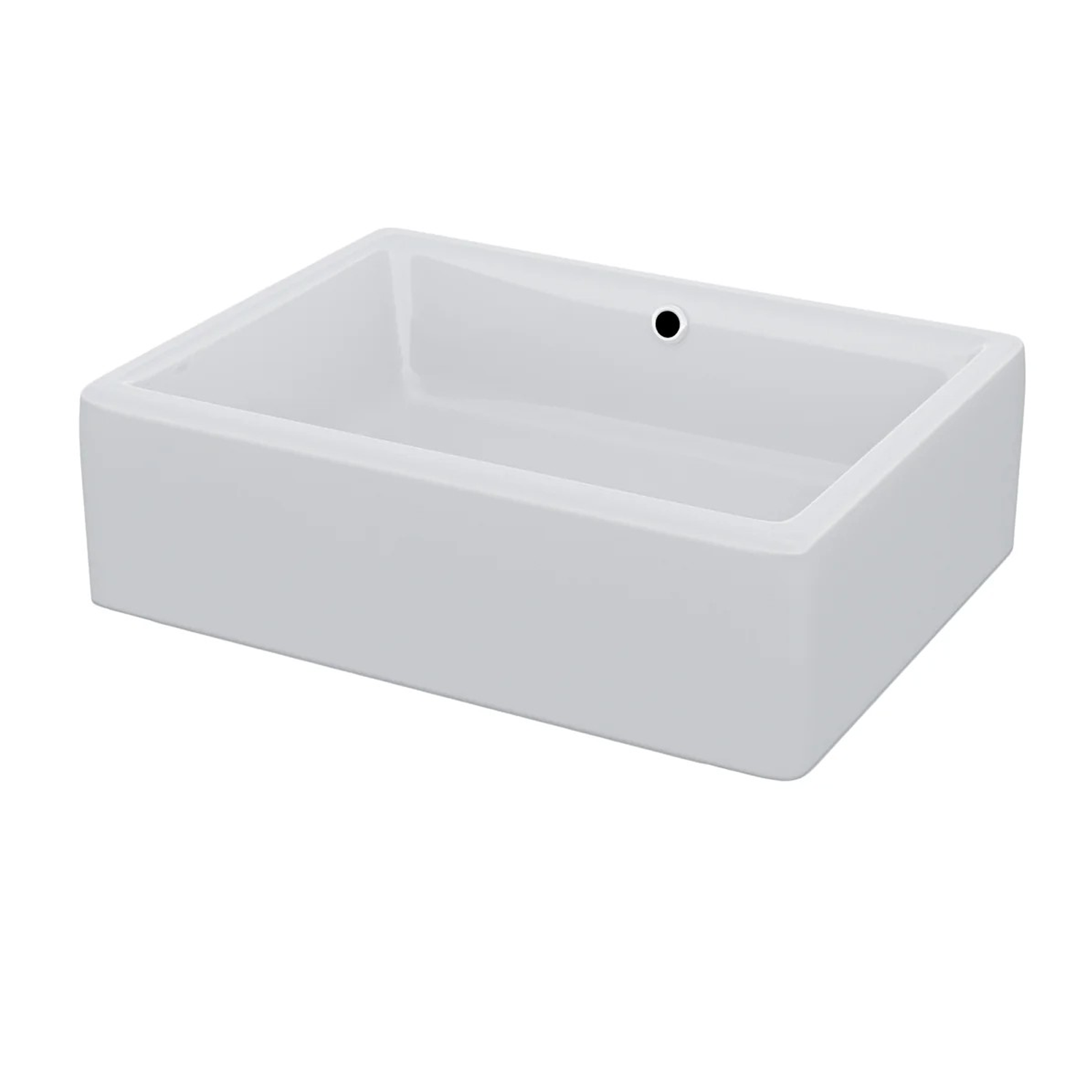 Leven 510 x 360mm Cloakroom Rectangular Countertop Basin & Oakham Rimless Toilet & Chrome Tall Basin Tap Set