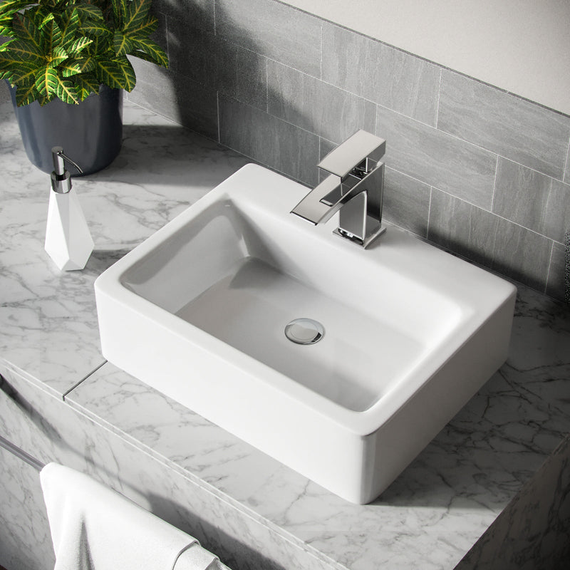 Nanuya 800mm Steel Grey Wall Hung 2 Drawer Vanity Unit & 420mm Cloakroom Rectangular Countertop Basin Set