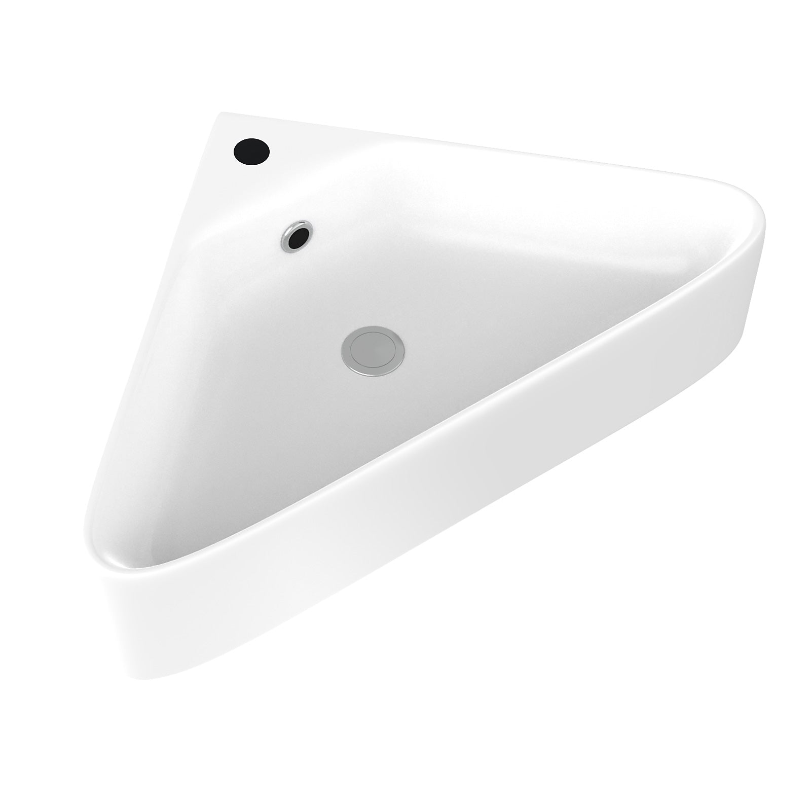 Tulla 575 x 430mm Triangle Corner Wall Hung Basin Sink