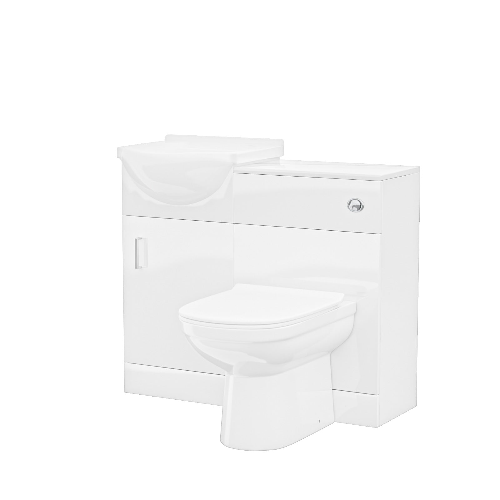 Ellen 950mm Vanity Basin Unit Flat Pack, WC Unit & Elso Back To Wall Toilet White