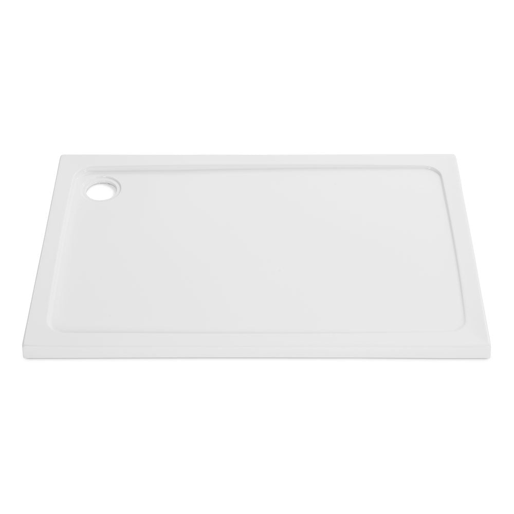 Slim 1200 x 700 mm White Rectangular Shower Tray Stone Resin