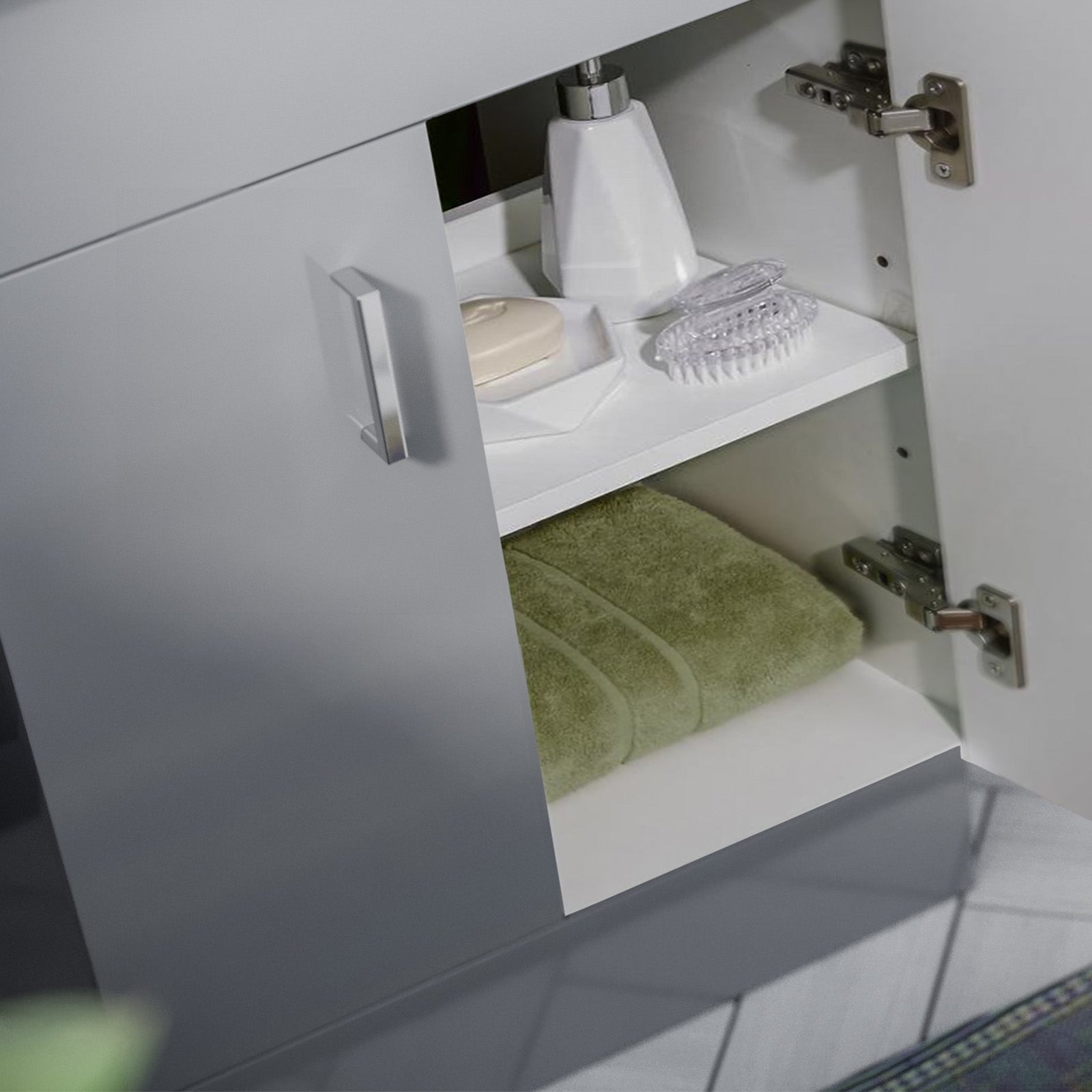 Nanuya 600mm Light Grey Floorstanding Vanity Unit