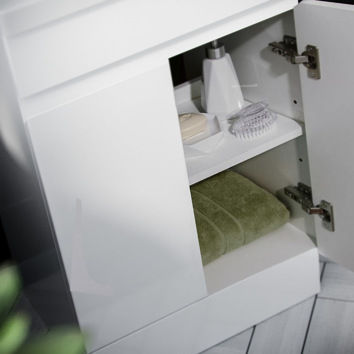 Alaska 600mm White Flat Pack Vanity Cabinet and Basin Unit Floor Standing