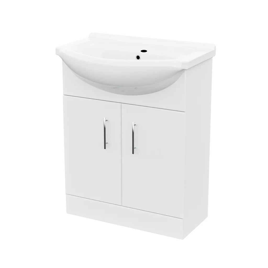 Ellen 650 mm Basin Flat Pack Vanity Sink Unit & Back To Wall Toilet Suite