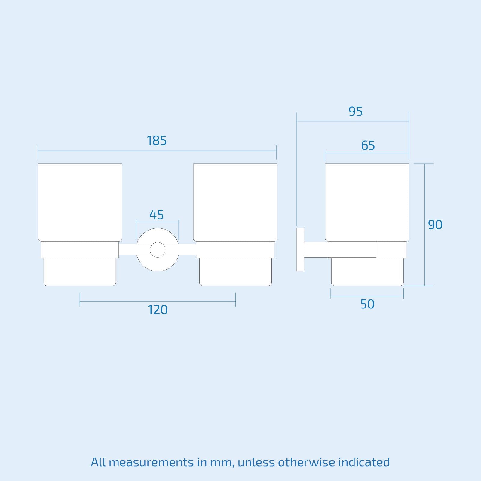 Modern Round Black Matte Double Tumbler Holder