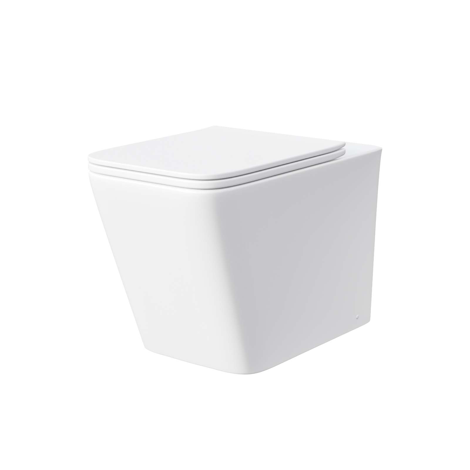 Grey 500mm Floor Standing Vanity Unit, WC & Square Rimless Toilet