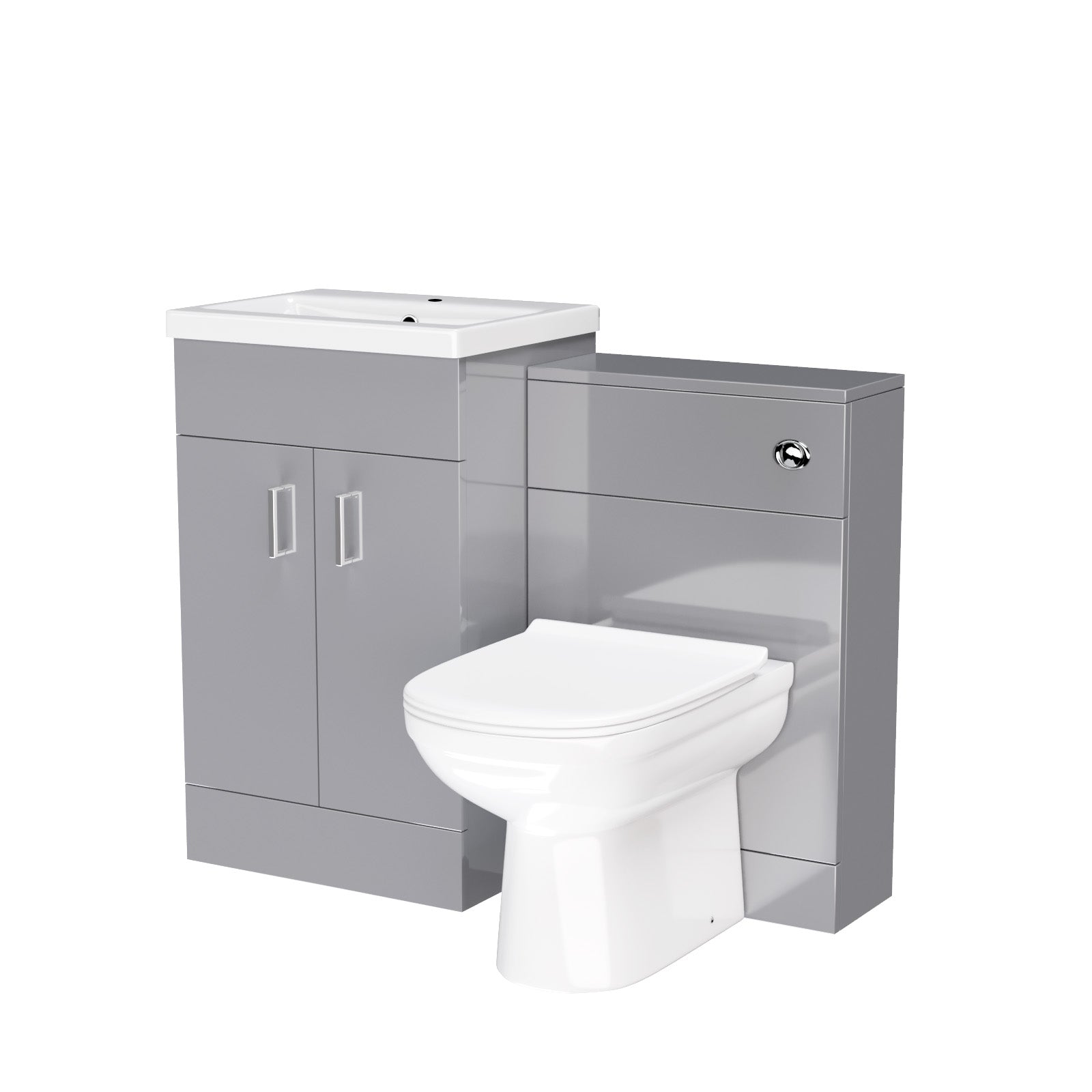 Nanuya 500mm Vanity Basin Unit & WC Unit & Back to Wall Grey | Nanuya