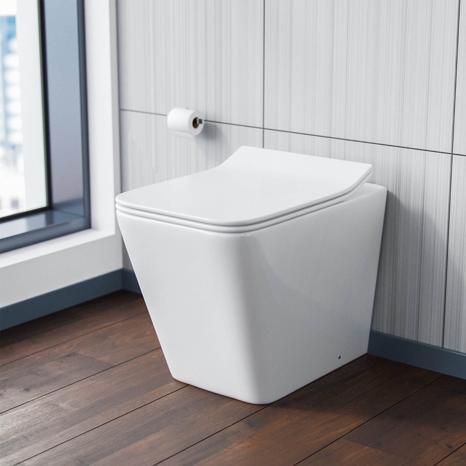 Aric 1100mm LH BTW Toilet, WC Unit & Resin Basin Grey Flat Pack
