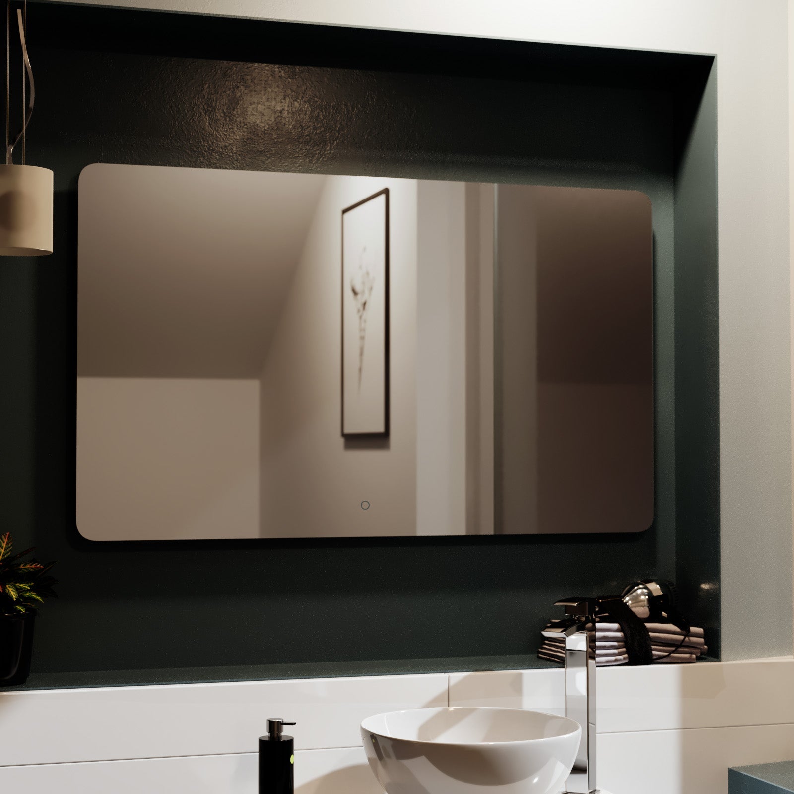 Bathroom Modern LED IP44 Illuminated Rectangular Demister Mirror 1000 X 600mm