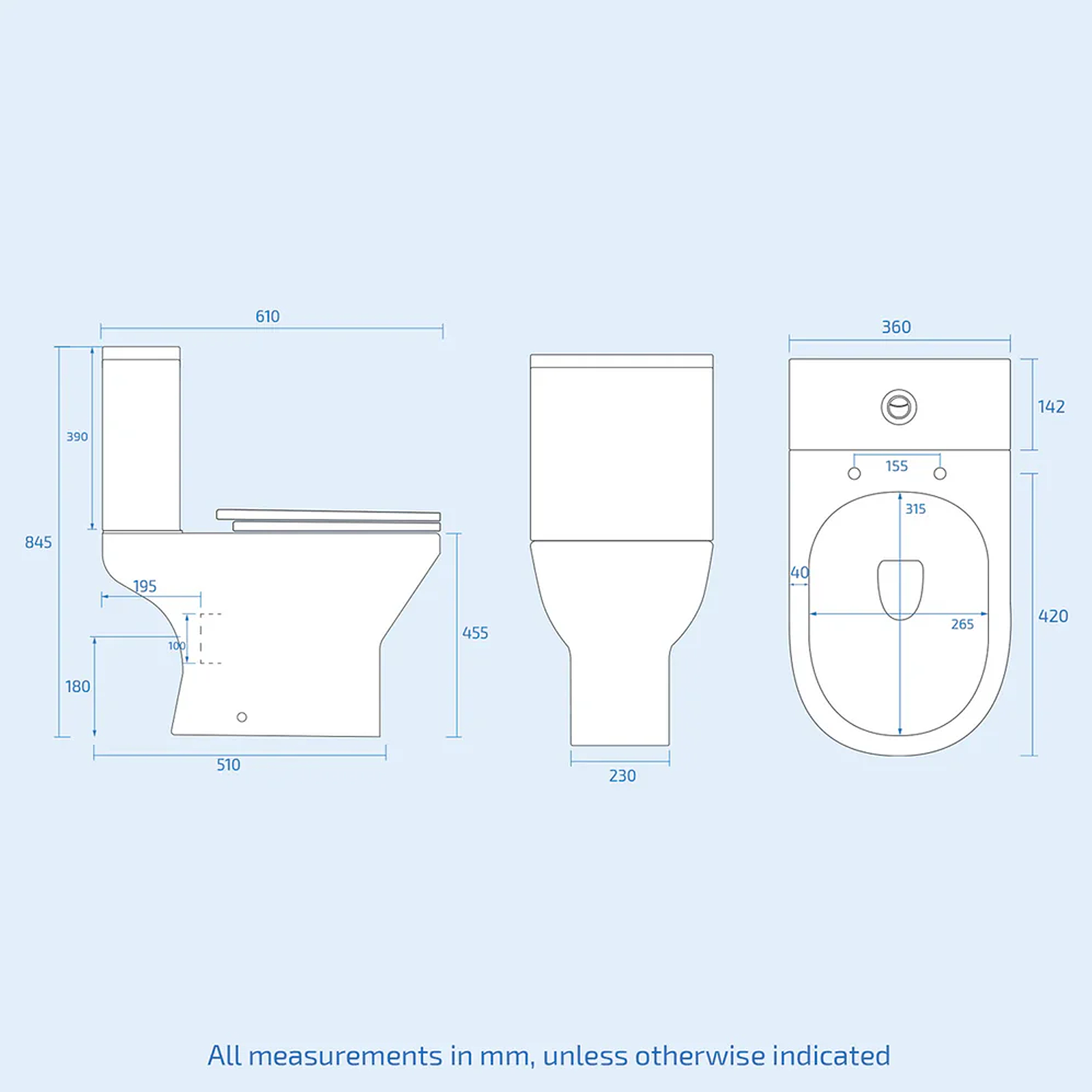Alexa Cloakroom Rimless Close Coupled Toilet & 400mm Wall Hung Left Hand Rectangular Basin