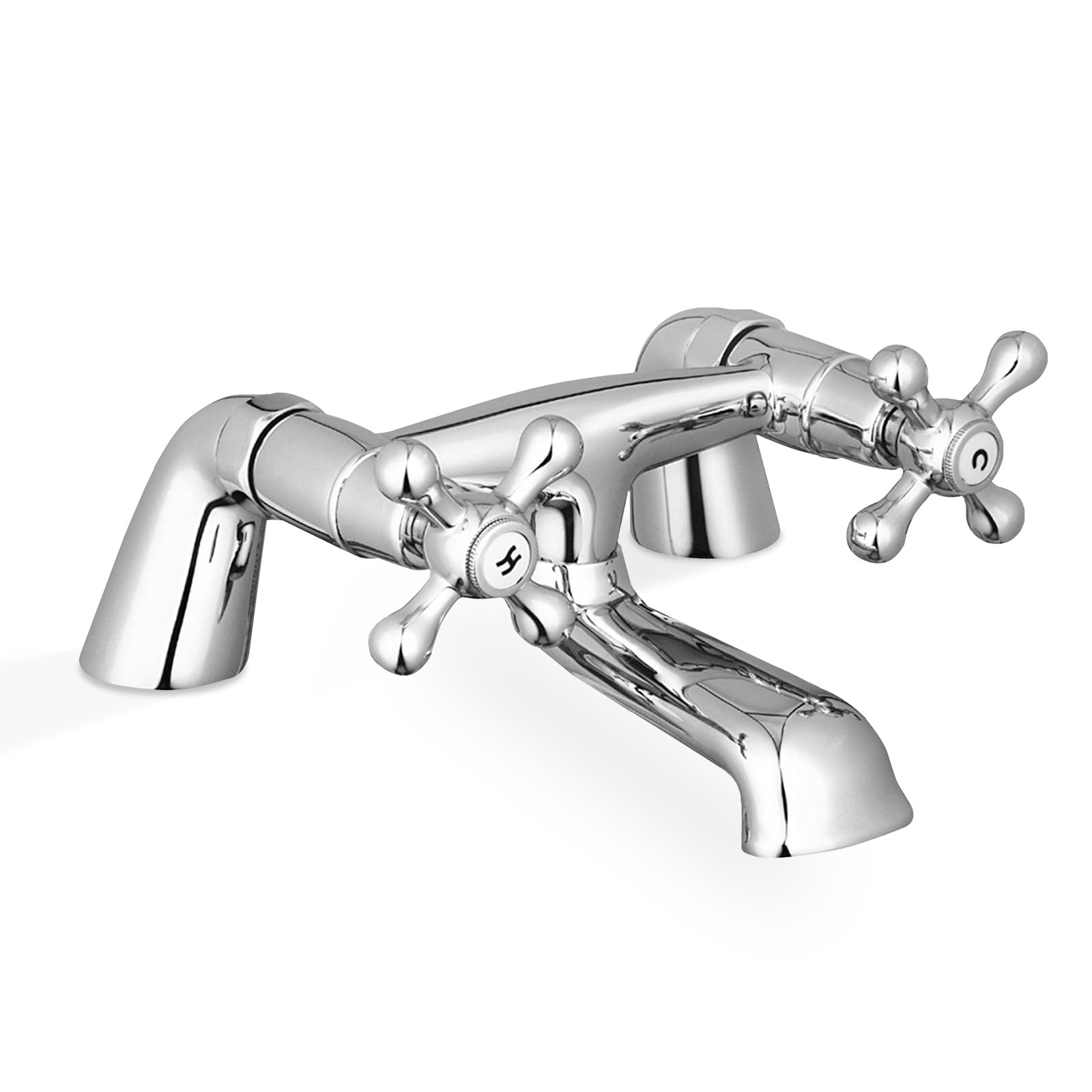 Stafford Traditional Freestanding Chrome Cross Head Bath Filler Tap