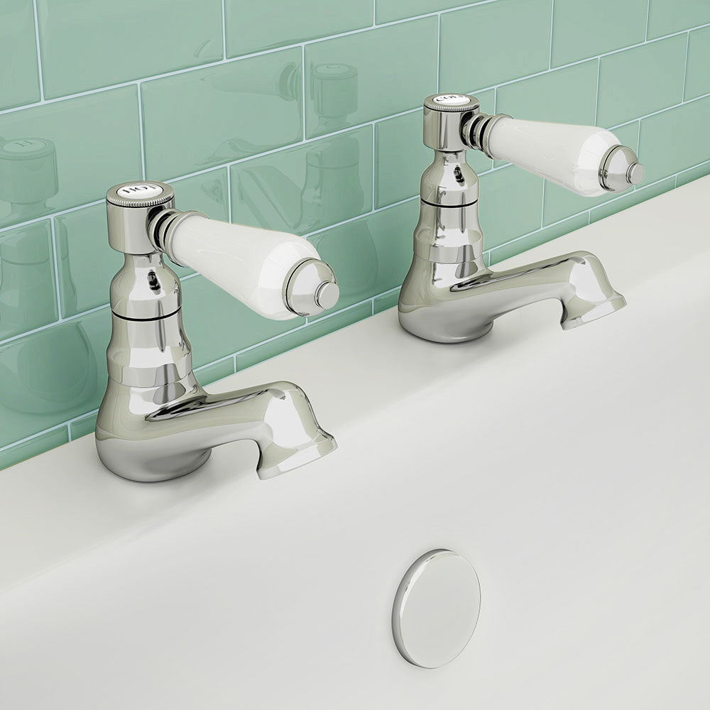 Traditional Imperior Style Chrome Single Pair Of Hot And Cold Bath Taps