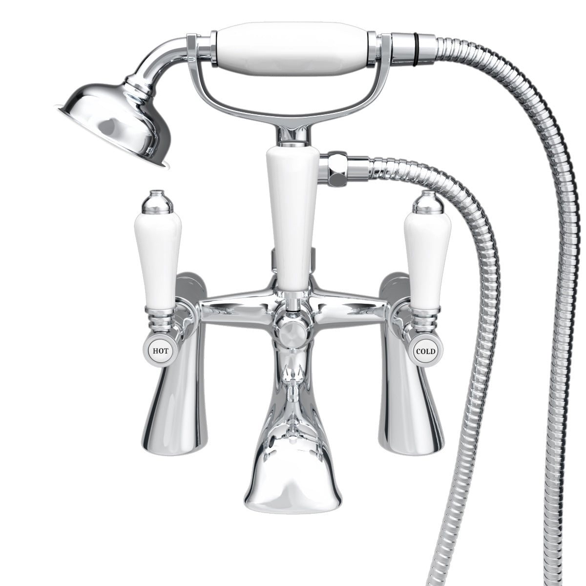 Imperior Traditional Freestanding Bath Shower Mixer Tap With Handheld Kit