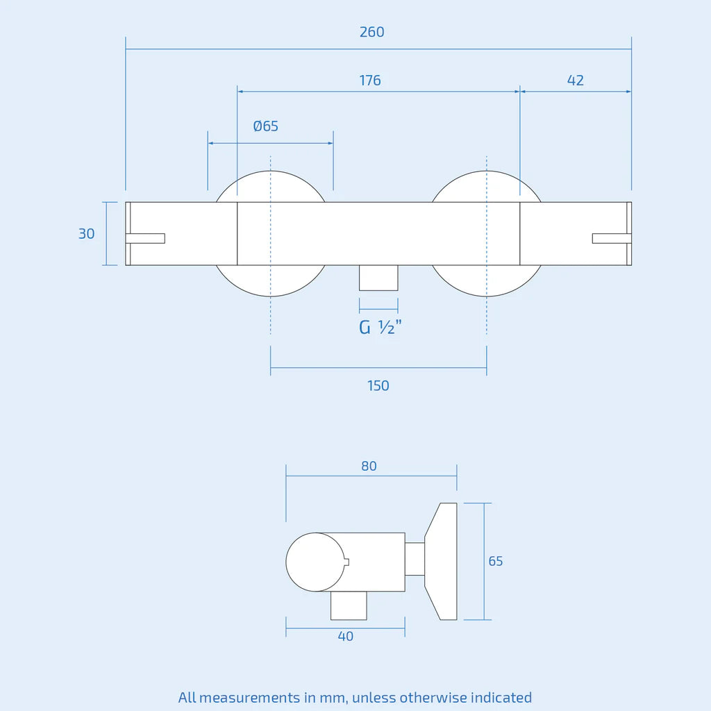 Round Matte Black Thermostatic Shower Bar with Shower Slider Rail Kit