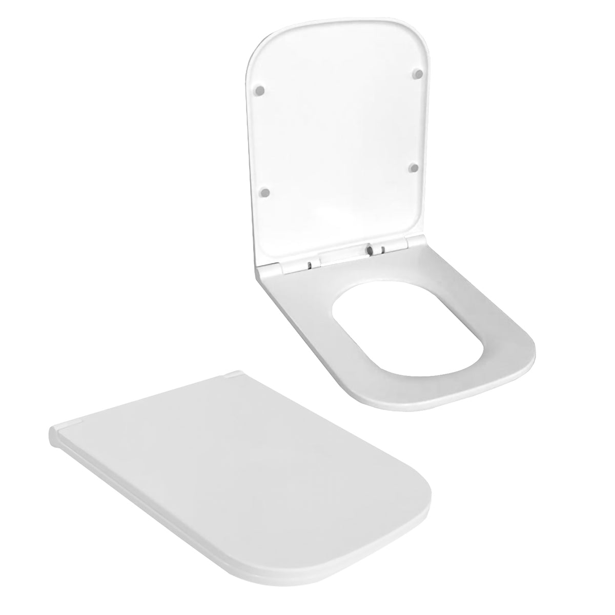 Square Shaped Quick Release Soft-Close Toilet Seat White