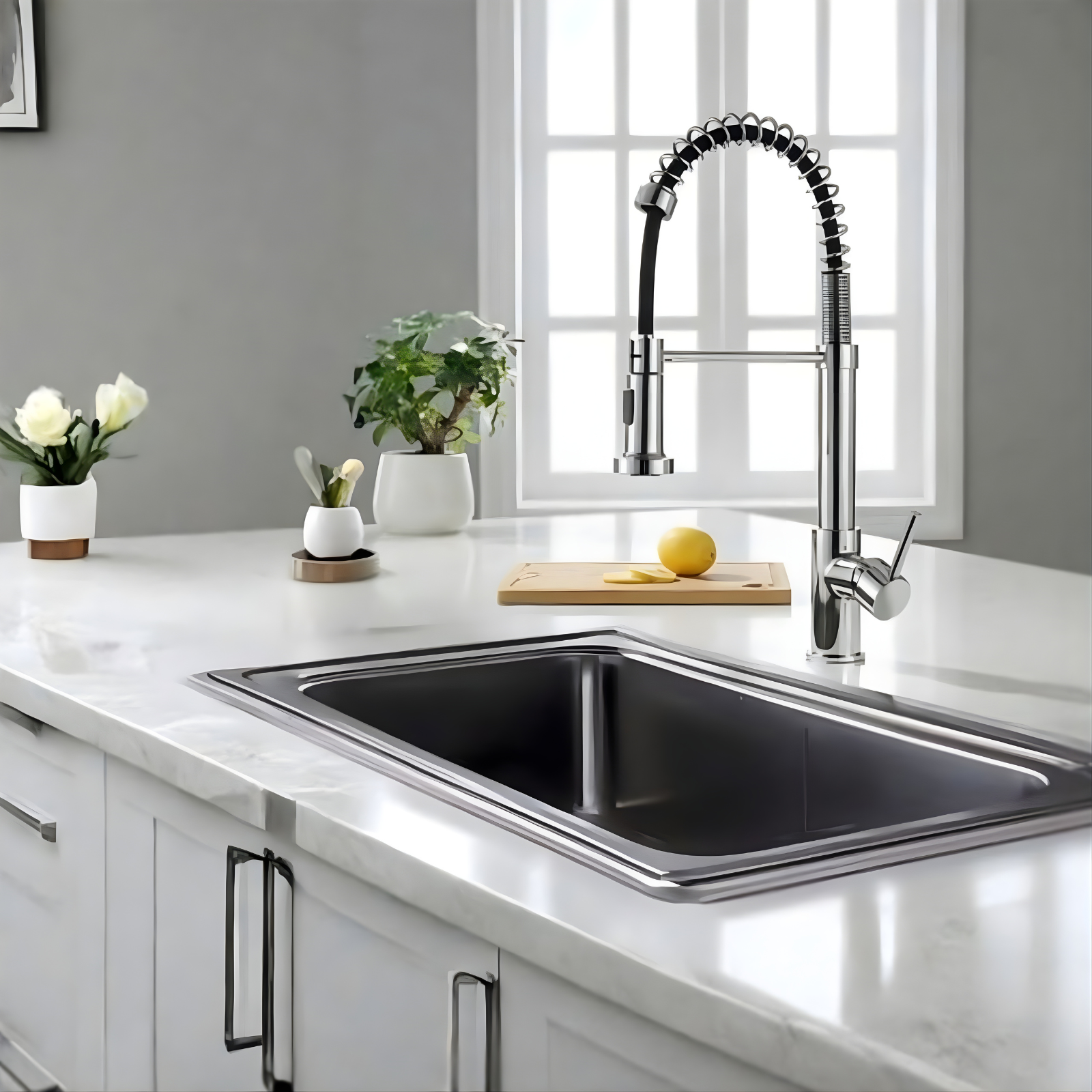 Kartell KST001 Chrome Deck Mounted Pull Out Kitchen Mixer Tap