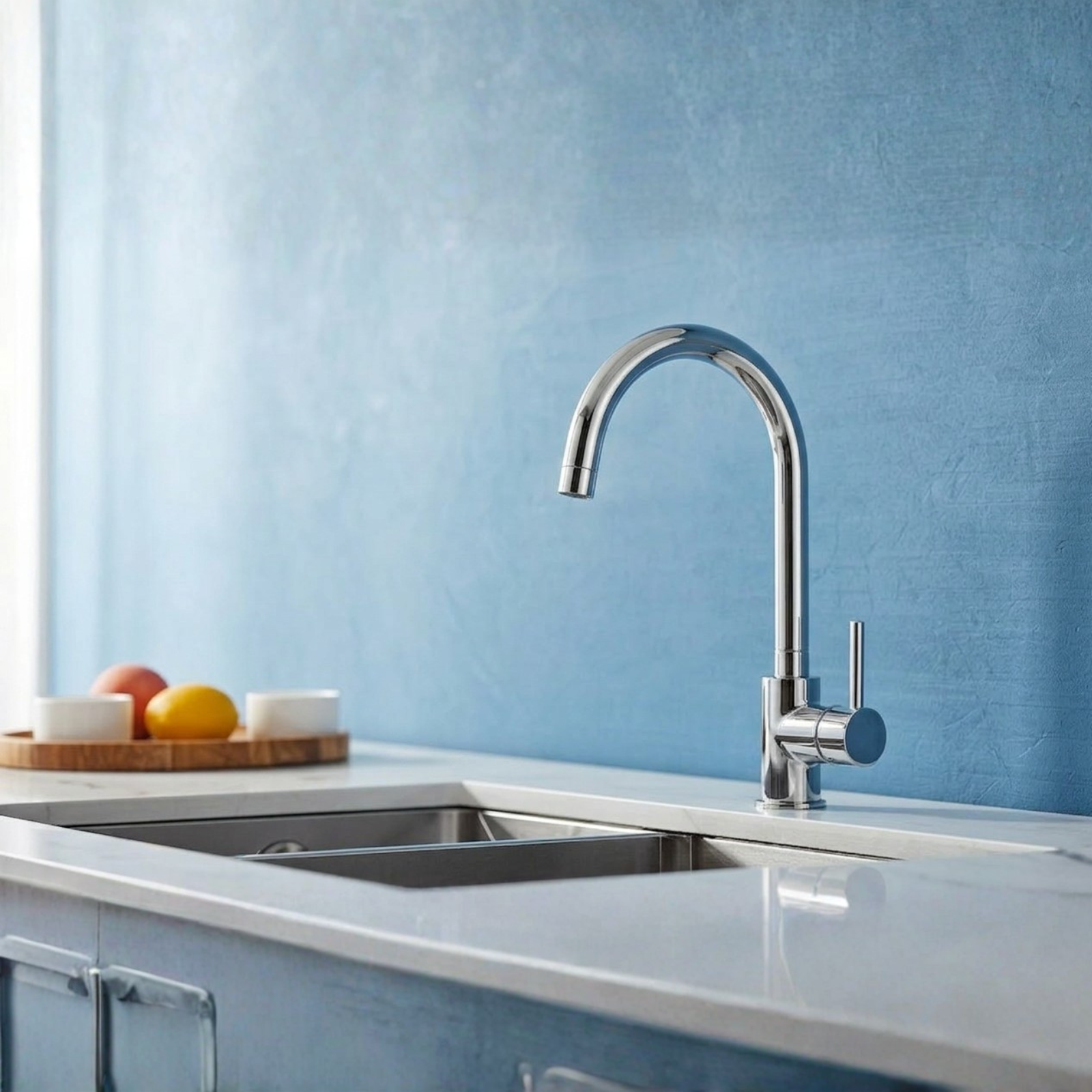Kartell KST005 PLAN Chrome Deck Mounted Mono Kitchen Sink Mixer Tap
