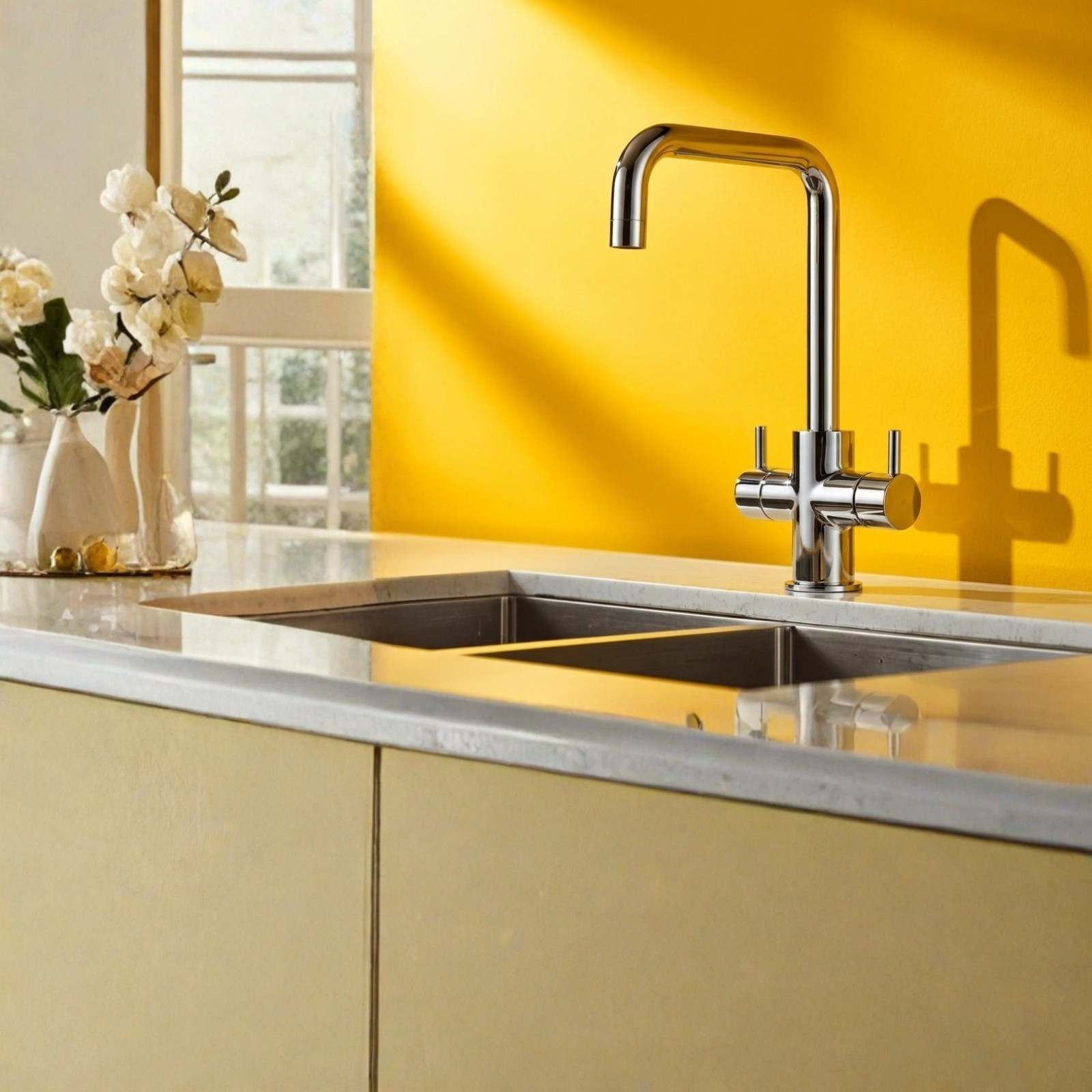 Kartell KST011 K-Vit Chrome Kitchen Sink Mixer Tap - Deck Mounted
