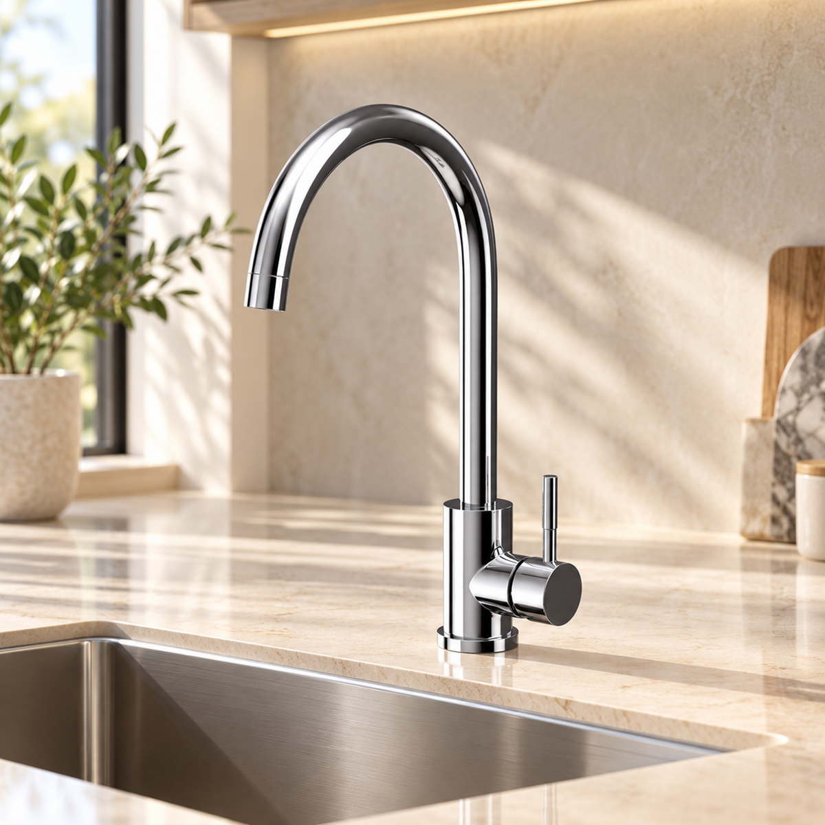 Manhattan Chrome Kitchen Sink Mixer Tap