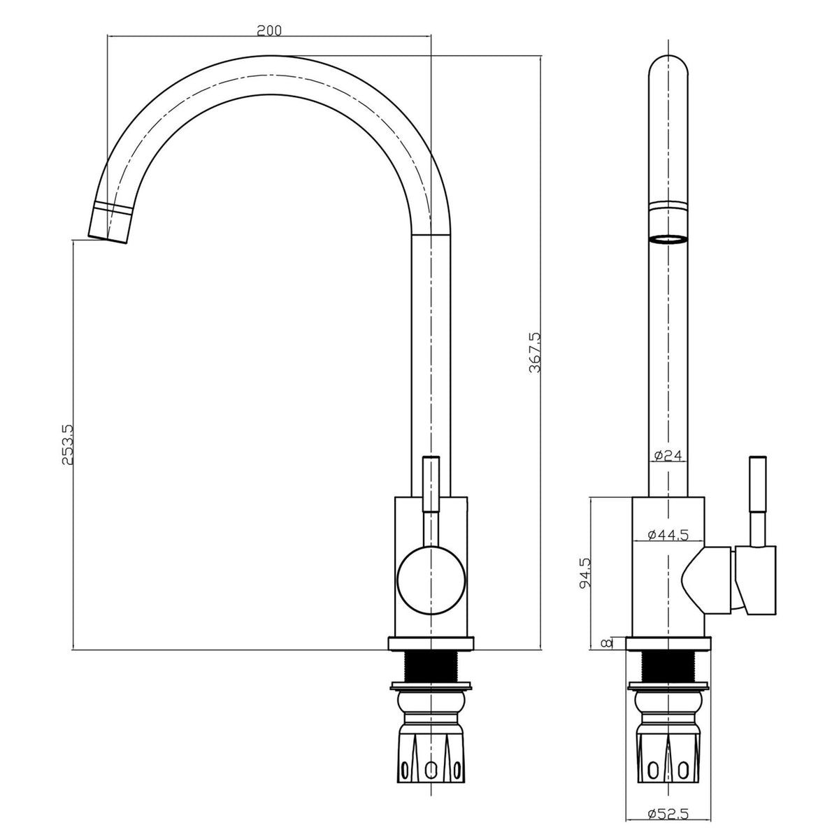 Manhattan Chrome Kitchen Sink Mixer Tap