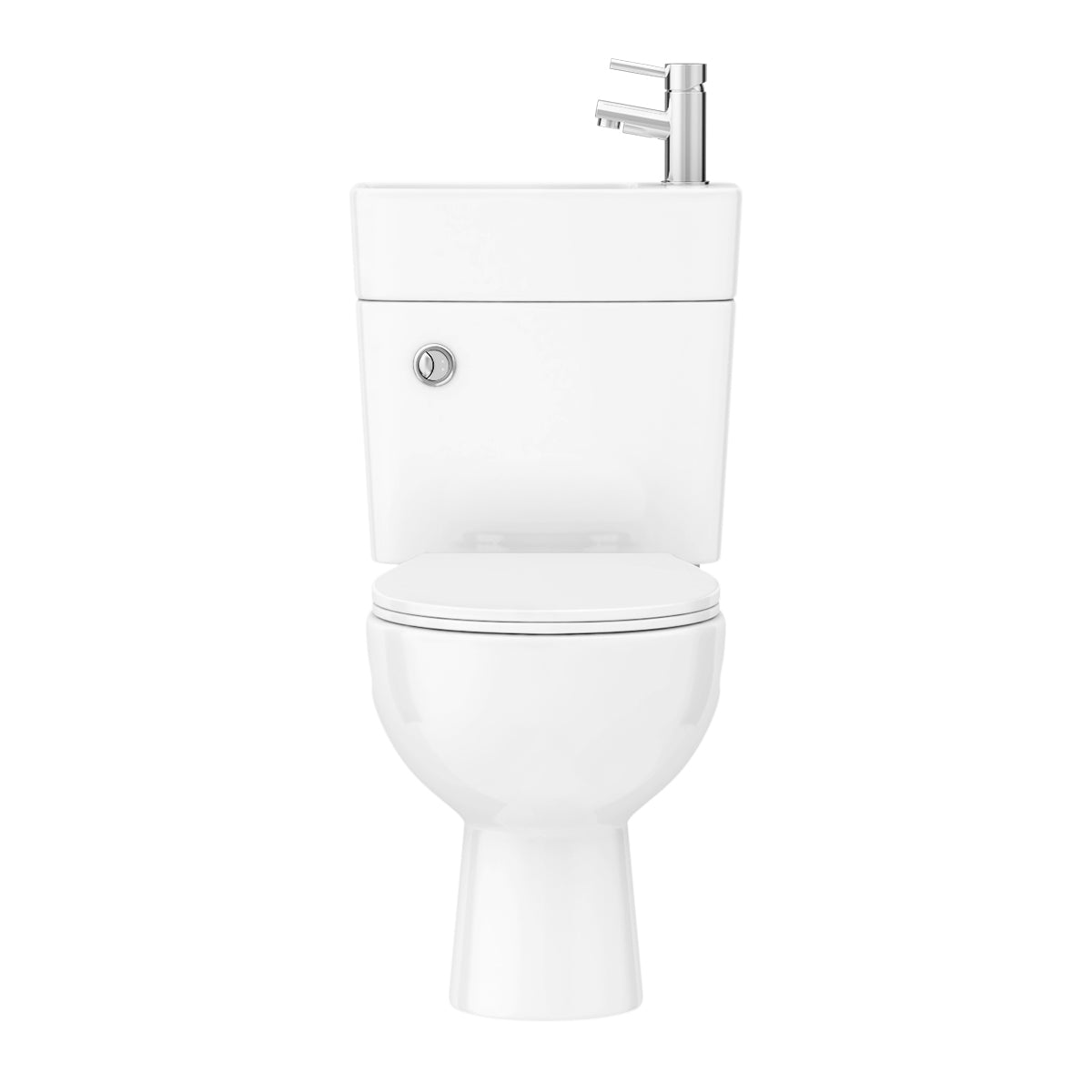 Promo Modern 2 in 1 Compact Combo White Basin and Close Coupled Toilet
