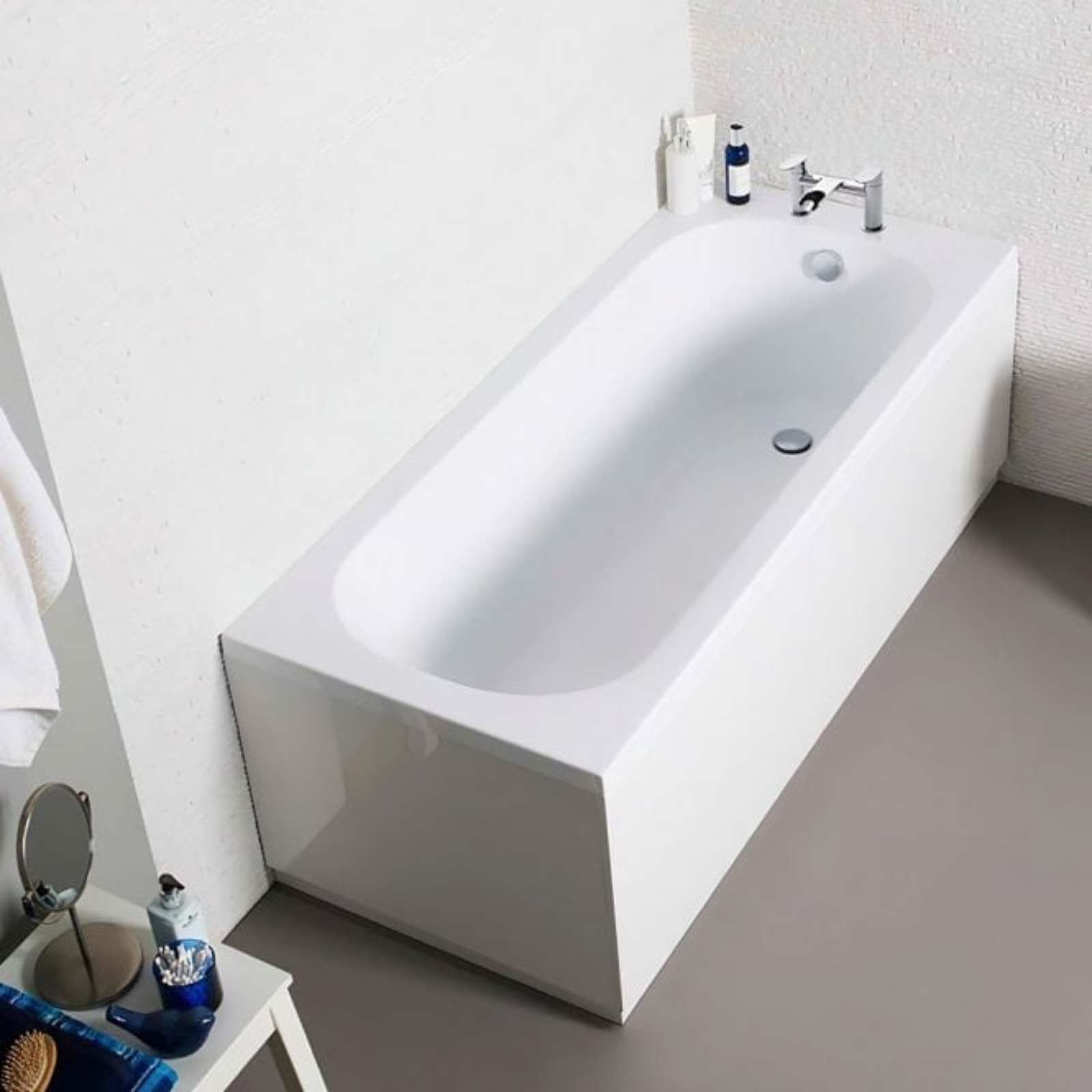 Kartell Sonic Reinforced White Acrylic 1700mm W x 520mm H Front Bath P