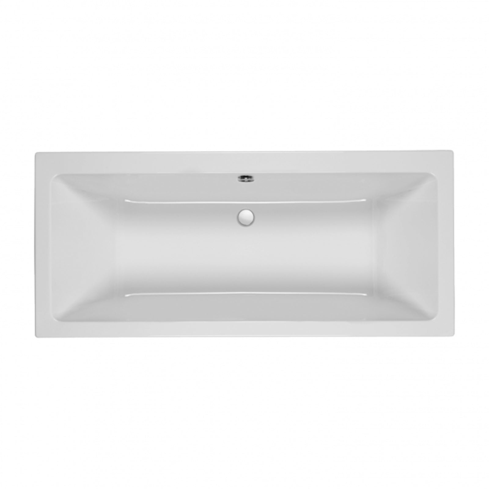 Rectangular white sink on a white background