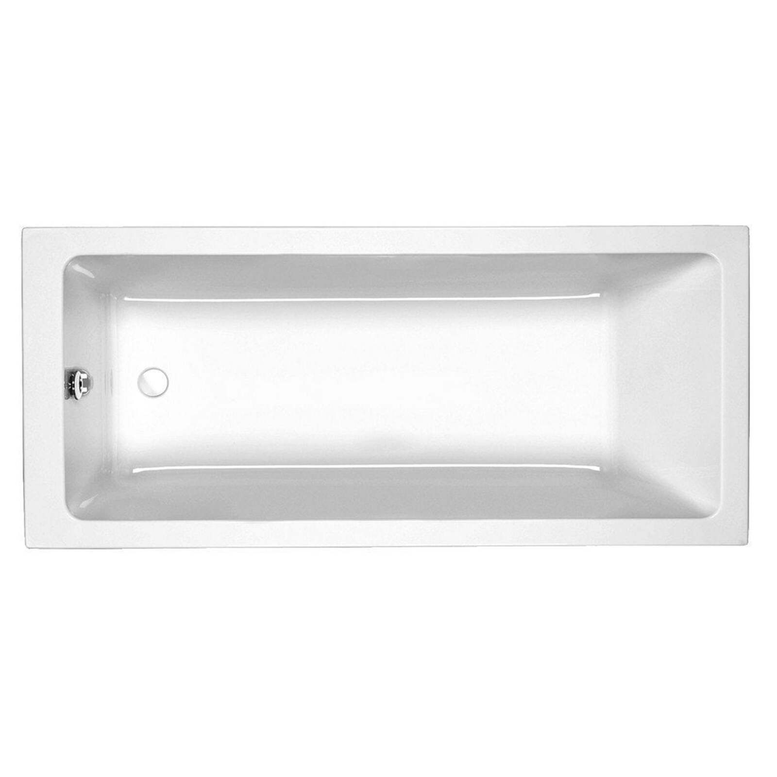 Rectangular white sink on a white background