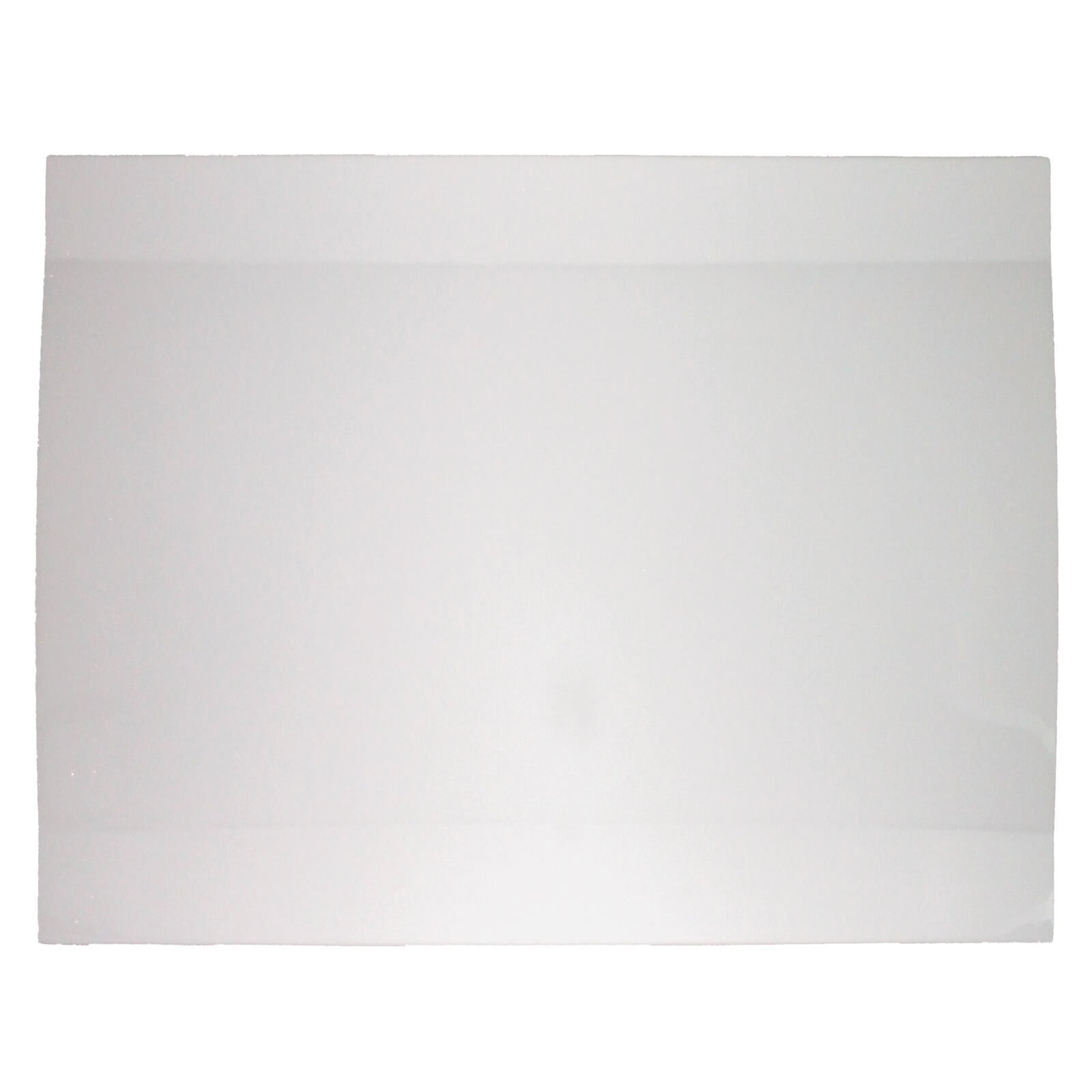 Rectangular white panel on a white background