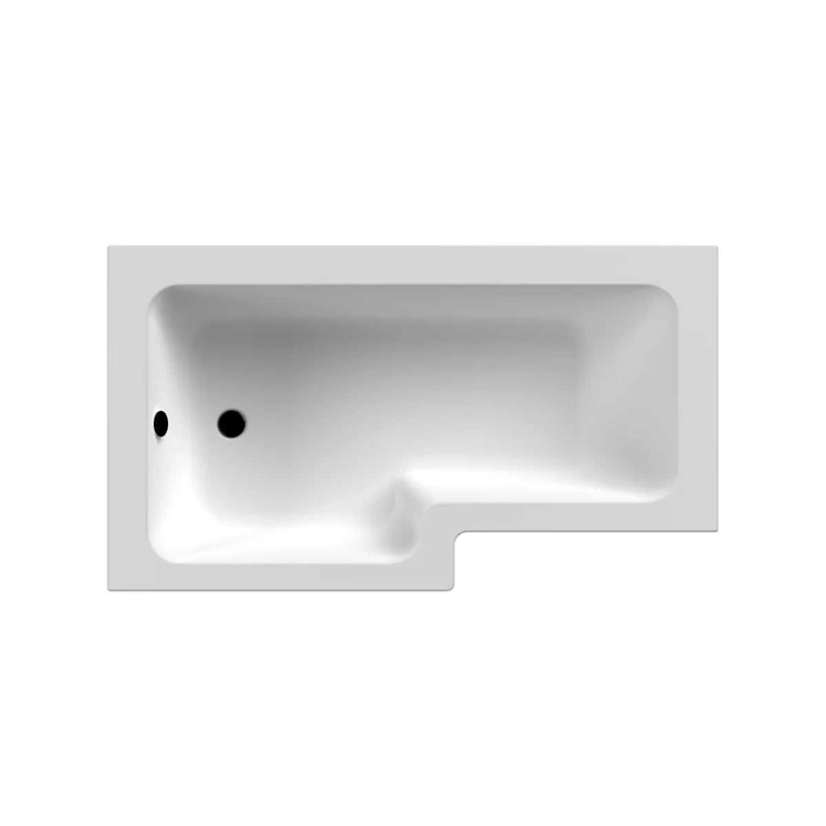 1500mm x 850mm L Shaped Left Hand Curved Shower Bath Acrylic