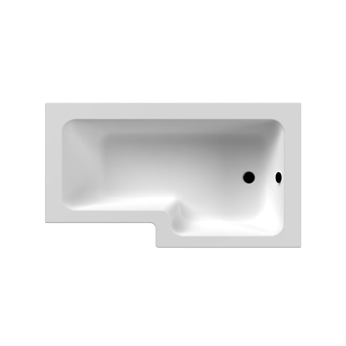 1500mm x 850mm L Shaped RH Curved Shower Bath Acrylic