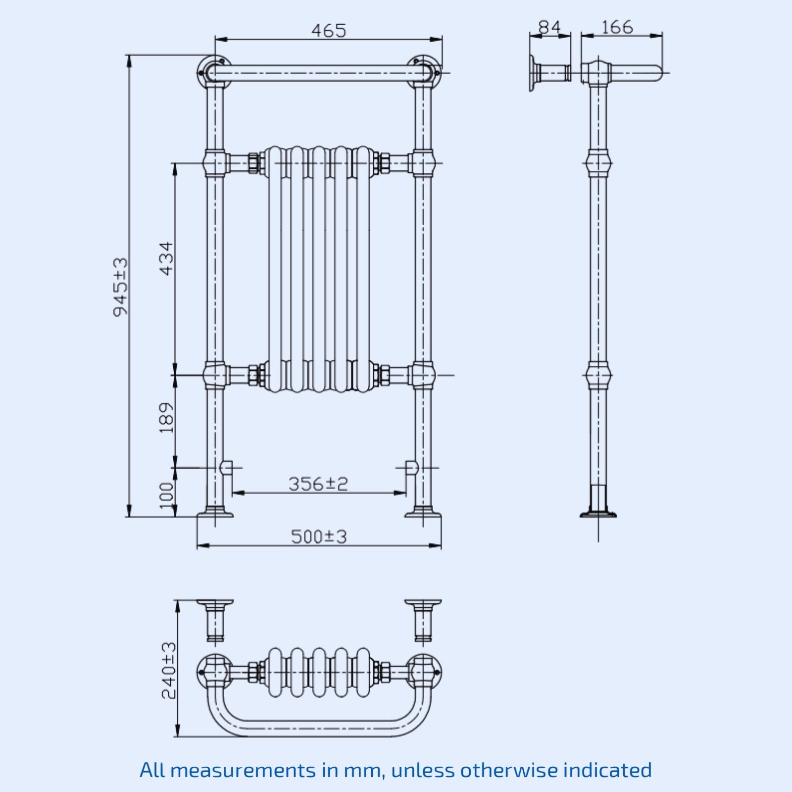 Kartell Las Vegas Design Radiator 945mm H x 500mm W Chrome & White Vertical Designer Towel Rail - LAS-1