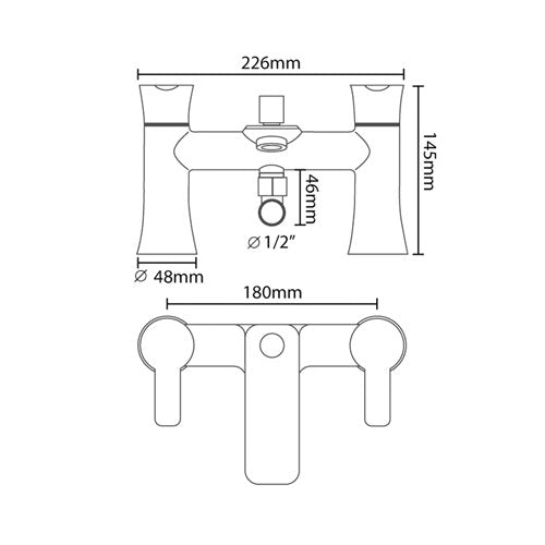 Perth Bath Mixer Tap With Shower Handset