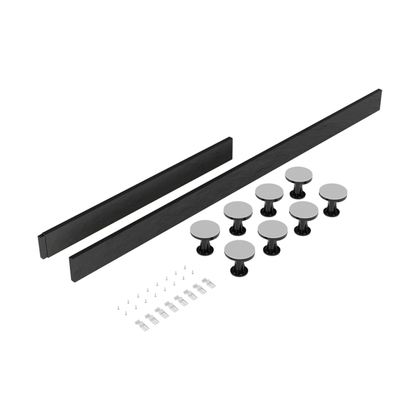 Grey Shower Tray Panel & 8pcs Bath Legs For 1100-1200 Rectangle Tray