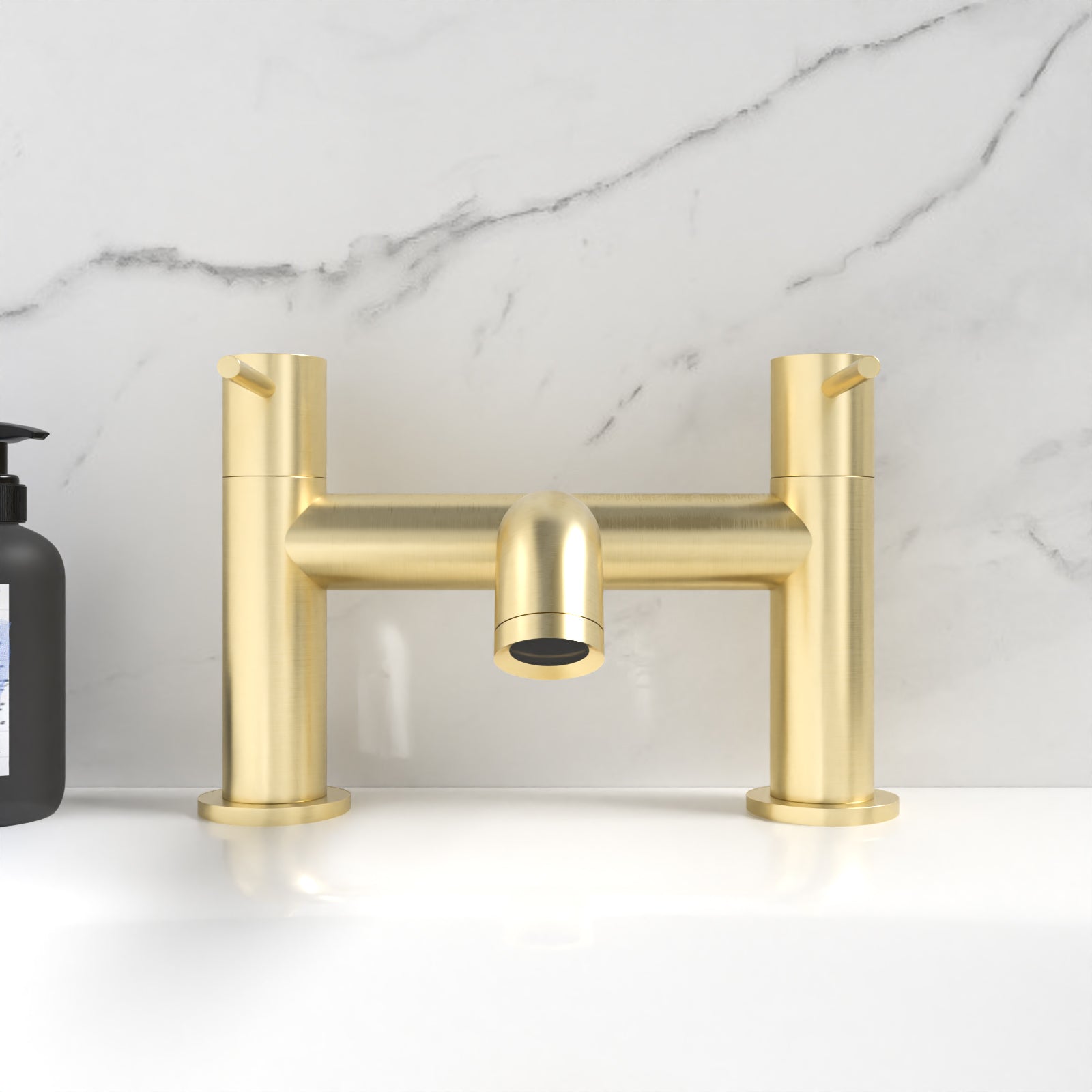 Alice Brushed Brass Designer Deck Mounted Bath Filler Tap