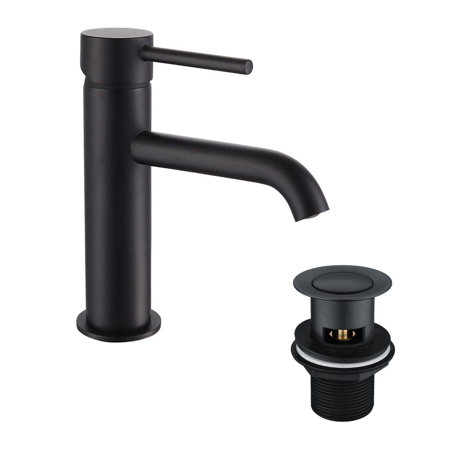 Alice Matte Black Cloakroom Basin Sink Mono Mixer Tap