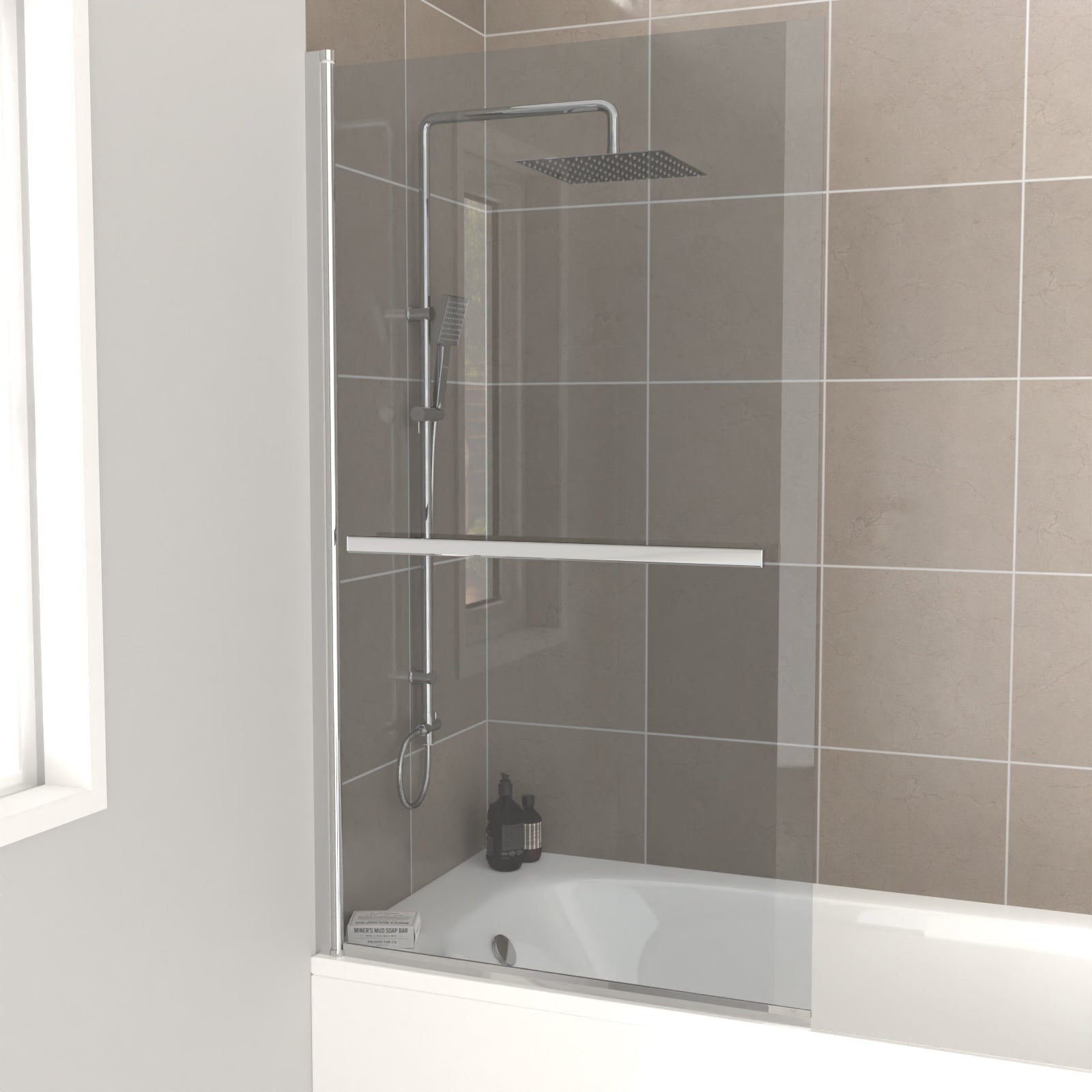 Bathroom Square Knobs Towel Bar For Bath Screen