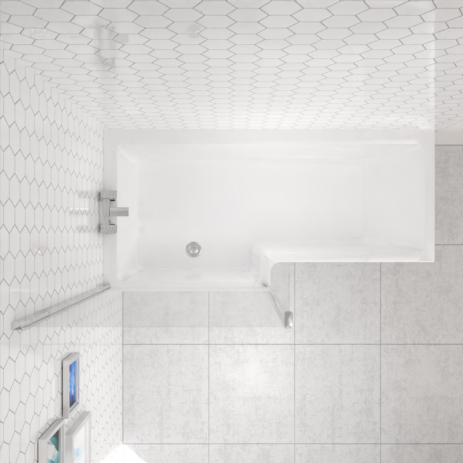 L-Shaped Left Hand Shower Bath & Optional Panels and Shower Screen