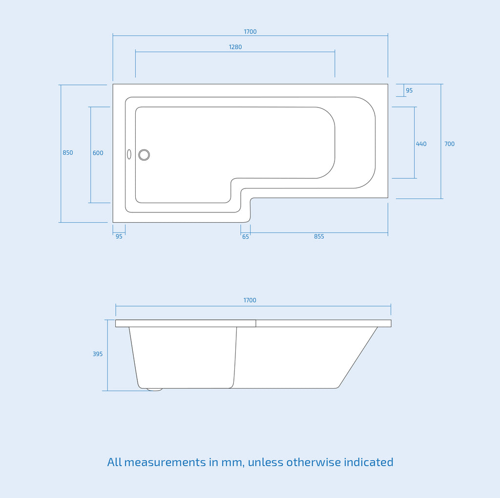 Nanuya L-Shaped LH Shower Bath Basin White 450mm Vanity Toilet Matte Black Taps Set