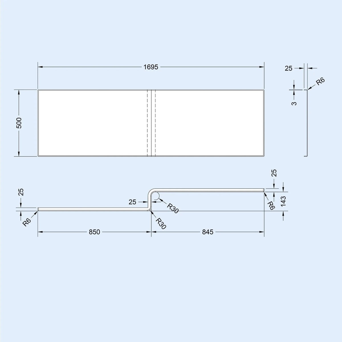 1700mm L-Shaped Right Hand Shower Bath with Brushed Brass Shower Screen (Front & End Panels Included)