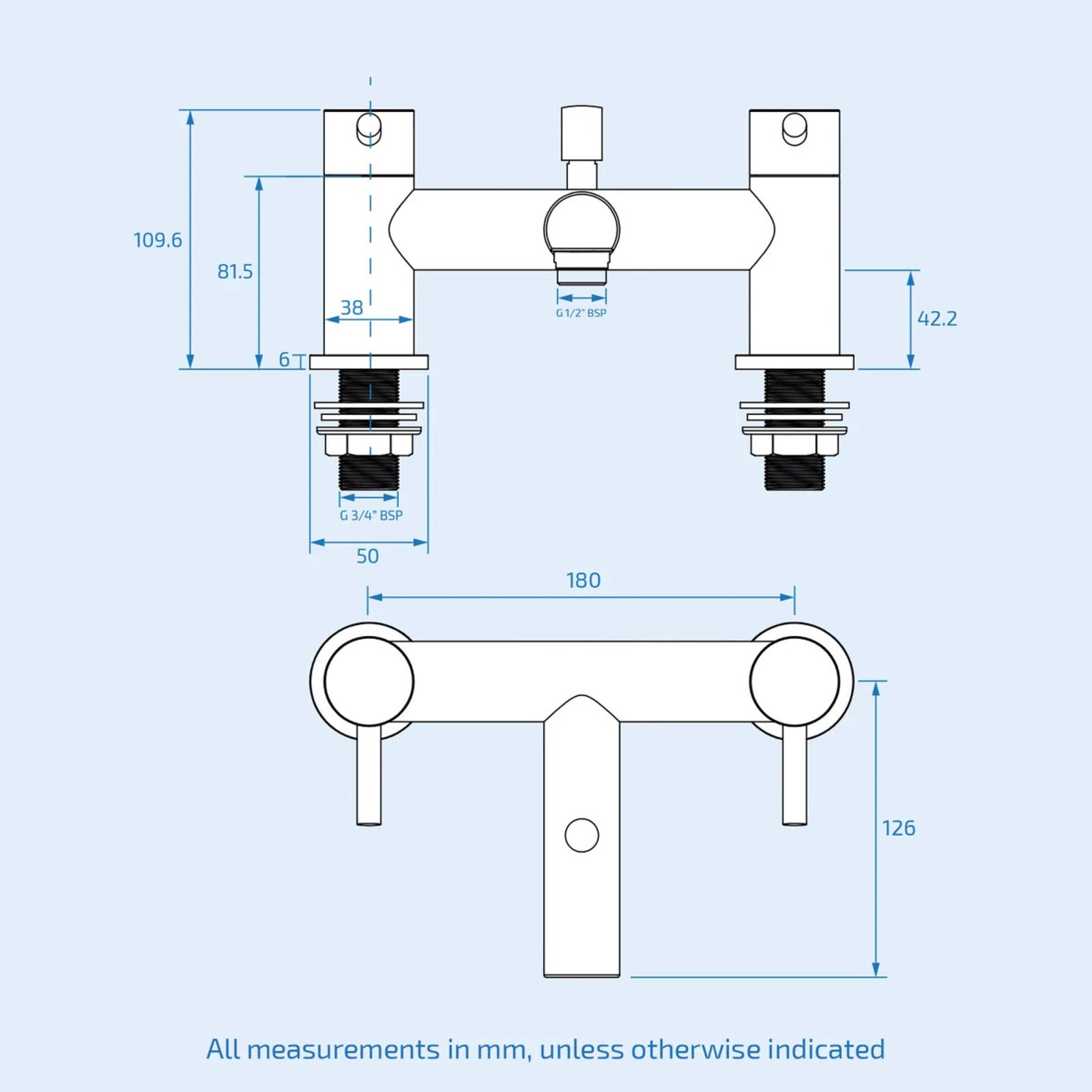 Winstead Round Exposed Multi Function Shower Set - Riser Rail Kit & Bath Shower Mixer Tap