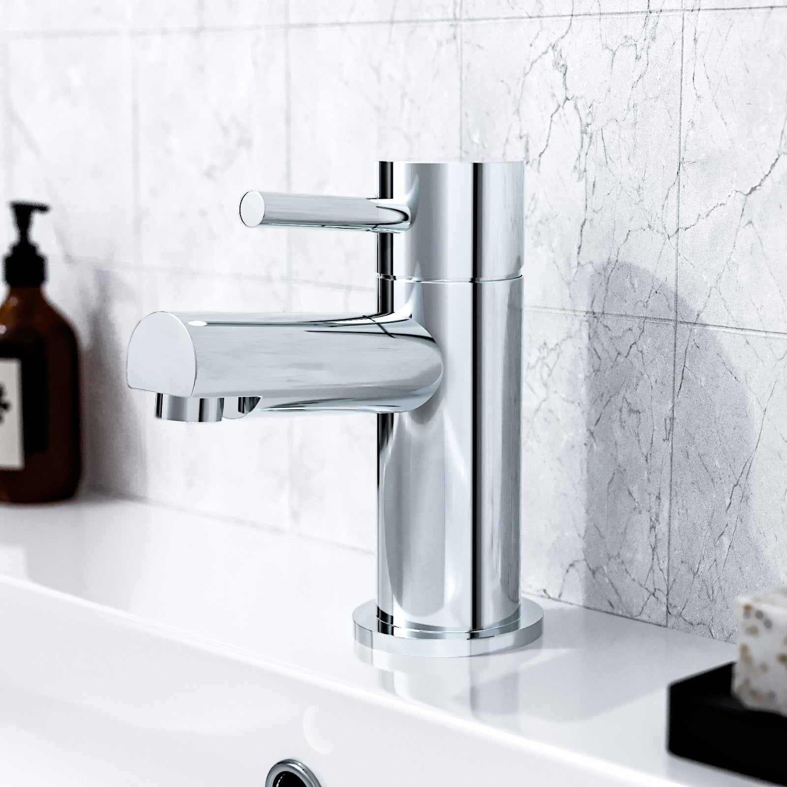 Marc Modern Deck Mounted Bath Filler Tap & Basin Sink Single Lever Tap