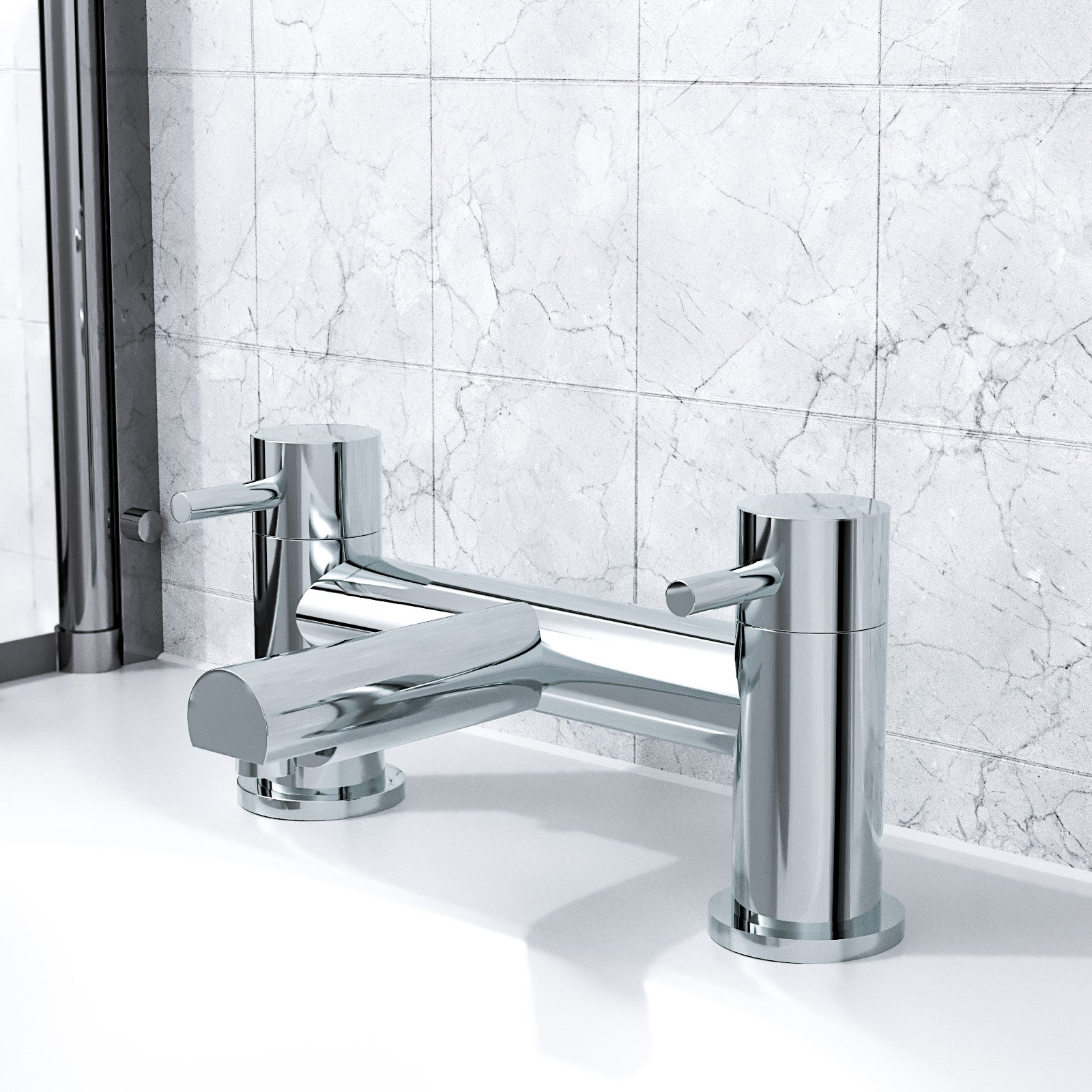 Marc Modern Deck Mounted Bath Filler Tap & Basin Sink Single Lever Tap