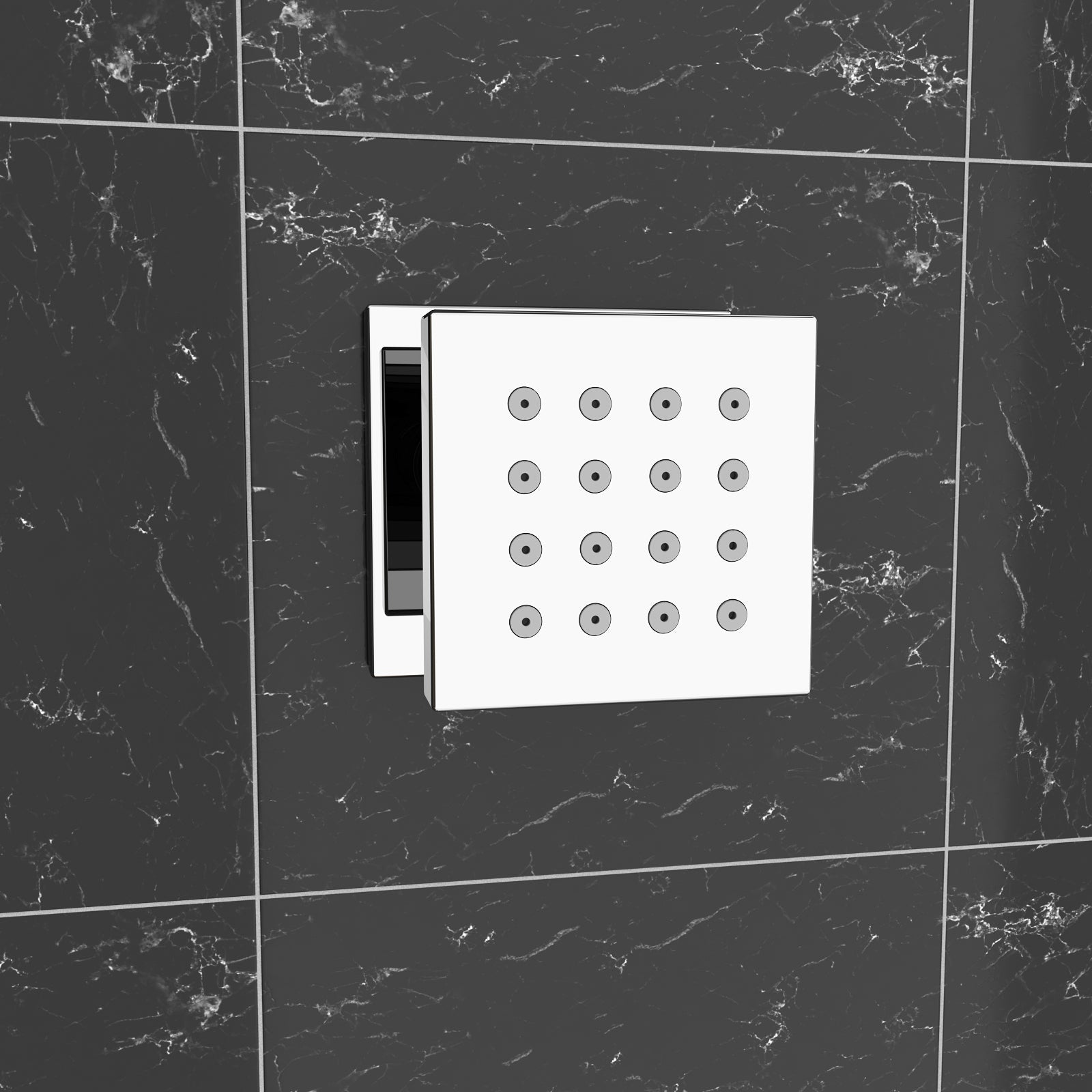 Rose Concealed Thermostatic Shower Mixer Abs Head & Power Massage Jet Set