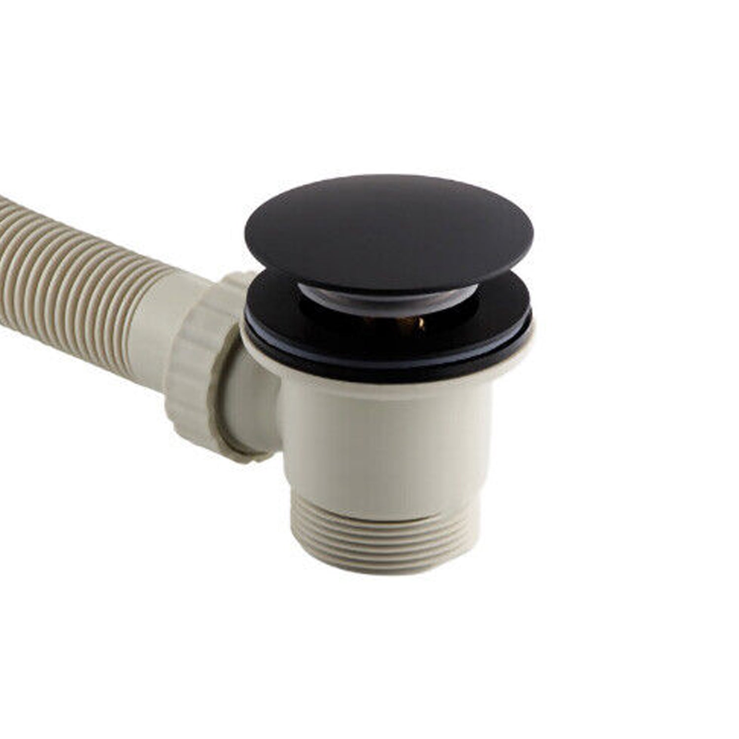 Black Bath Filler with Sprung Waste & Overflow - Square