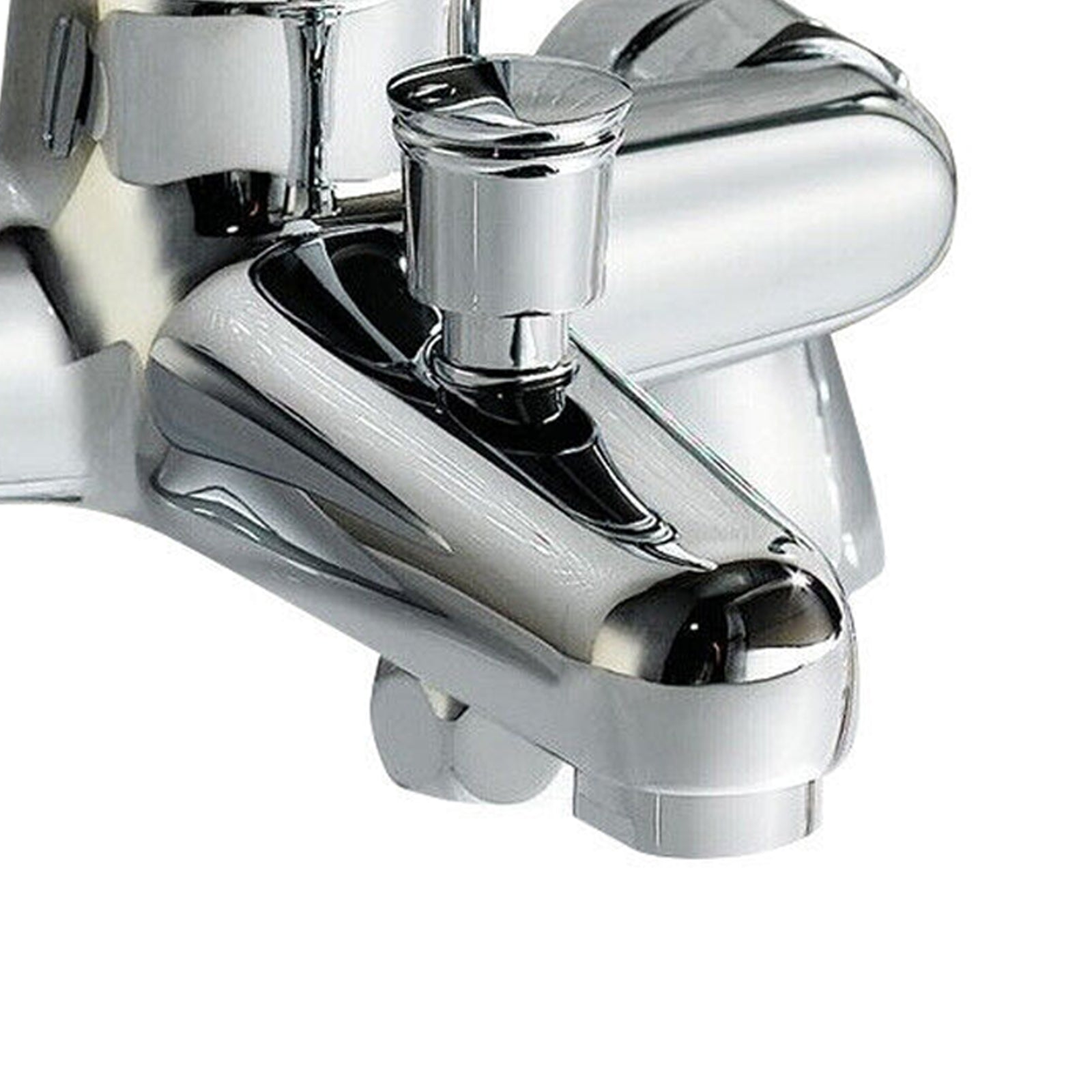 Brass Chrome Deck Mounted Bath Shower Mixer Tap Lever Handle Modern