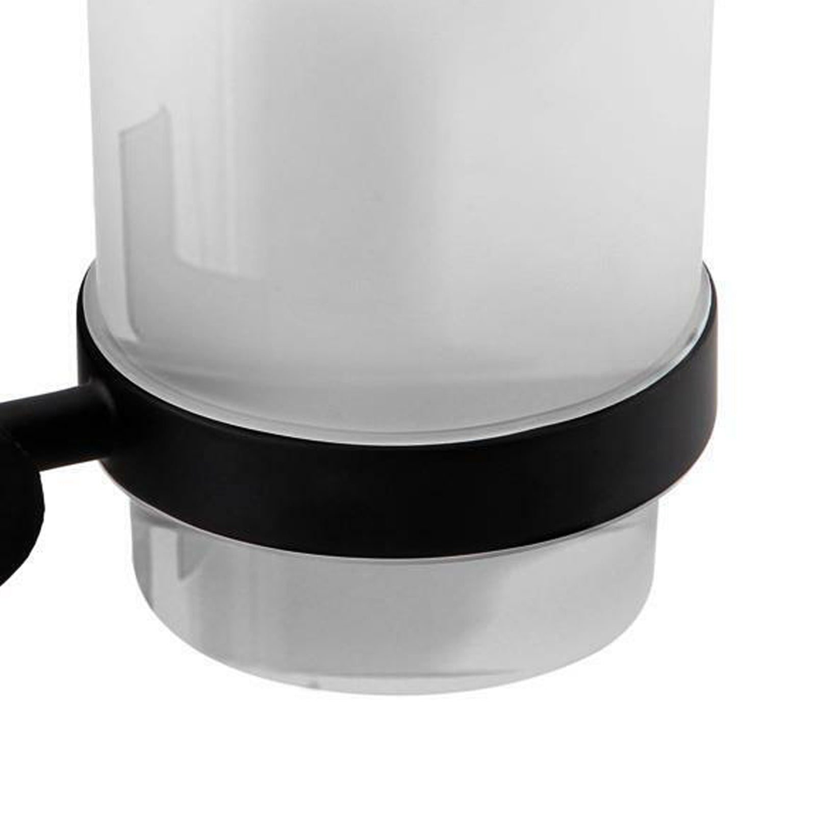 Modern Round Black Matte Single Tumbler Holder Wall Mounted Stainless Steel