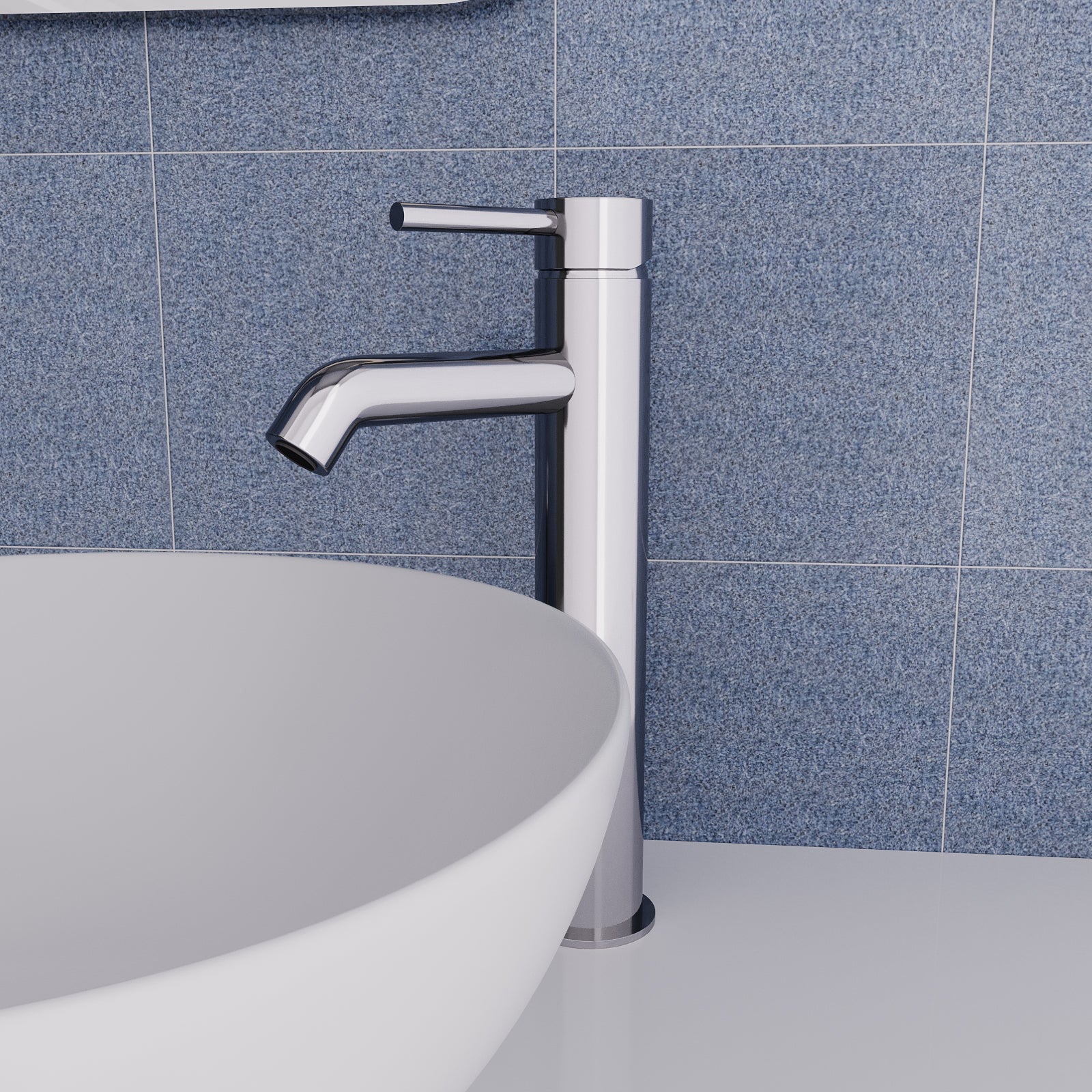 Alice Tall High Rise Countertop Chrome Basin Mono Mixer Tap